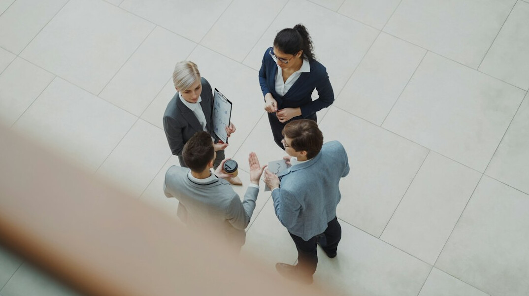 business manager leading team